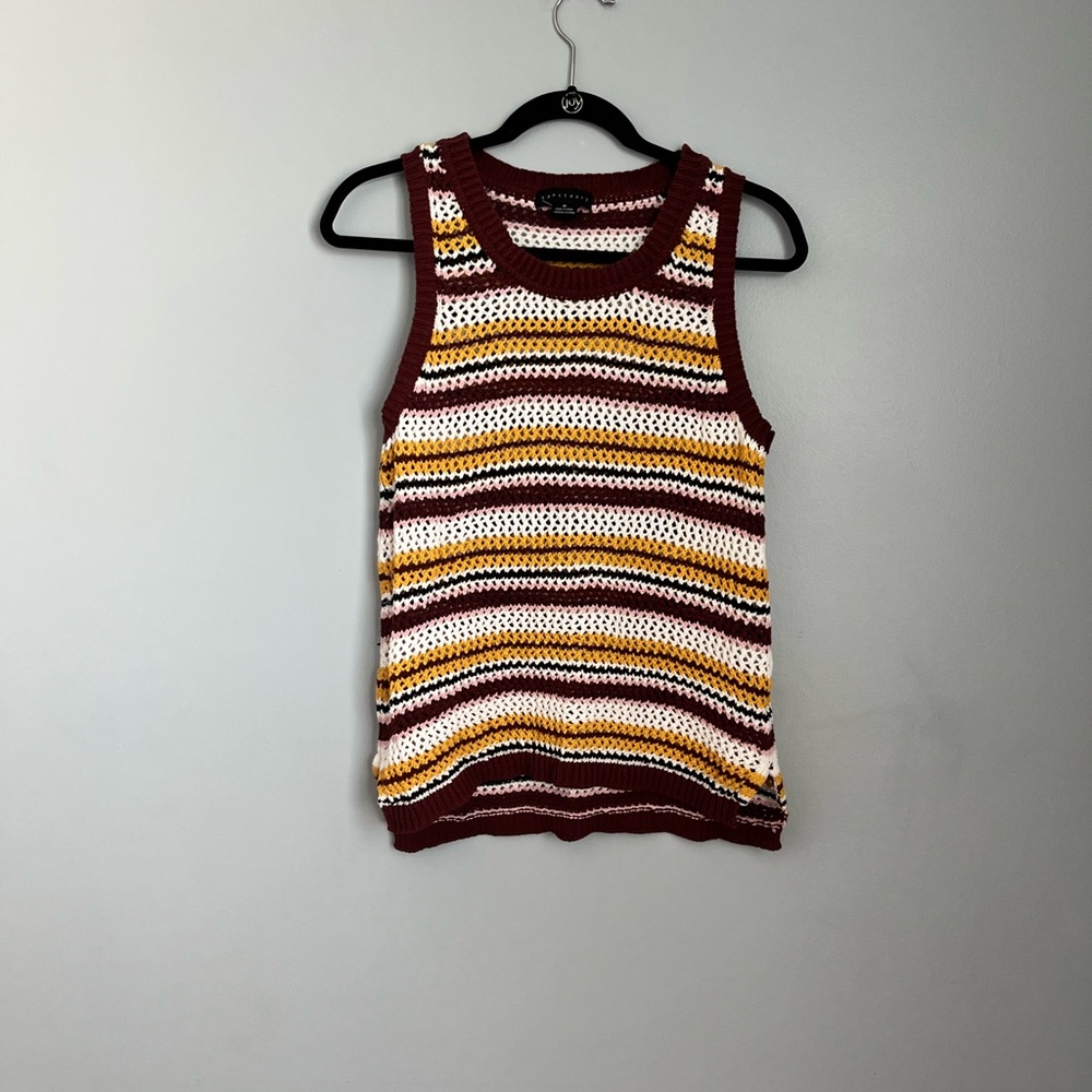 Sanctuary Crochet  BohoTank in Burgundy, Orange & White